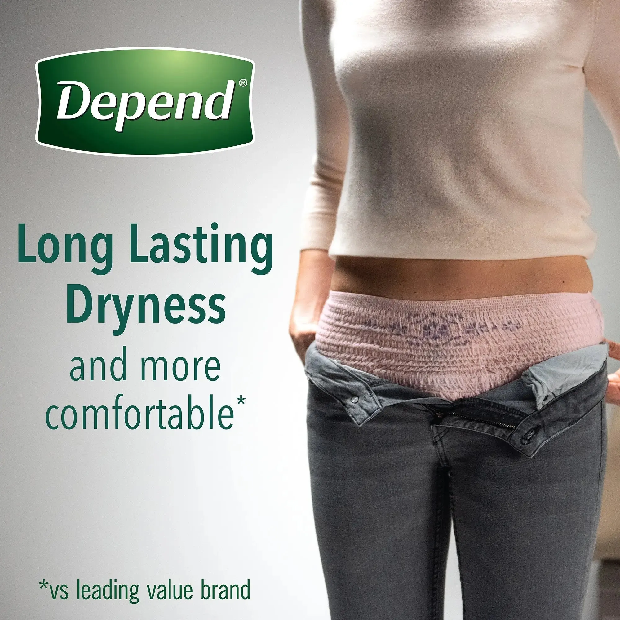 Depend FIT-FLEX Absorbent Underwear, Women's, Tan, Small, 24" to 30" Waist/Hip