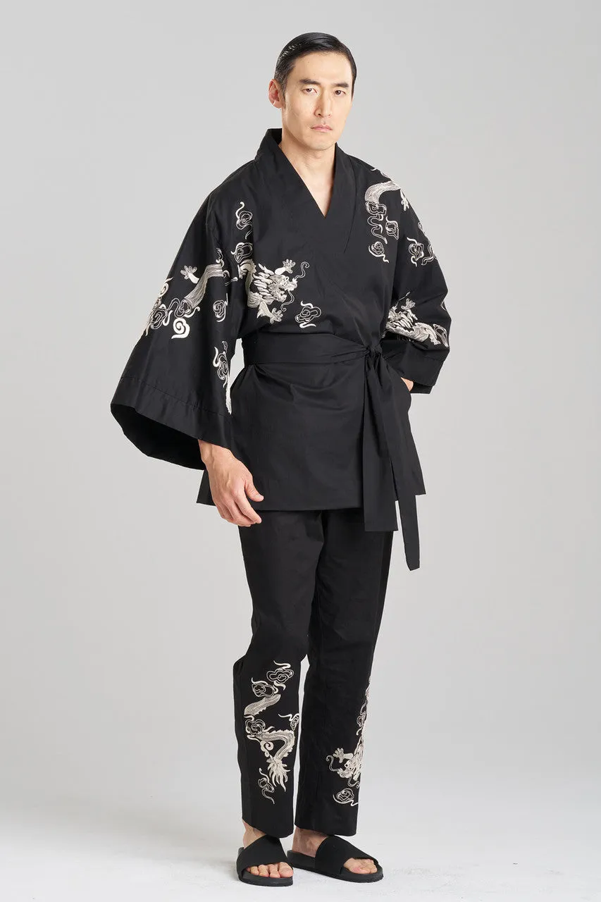 Dragon Techno Poplin Embroidered Unisex Kimono