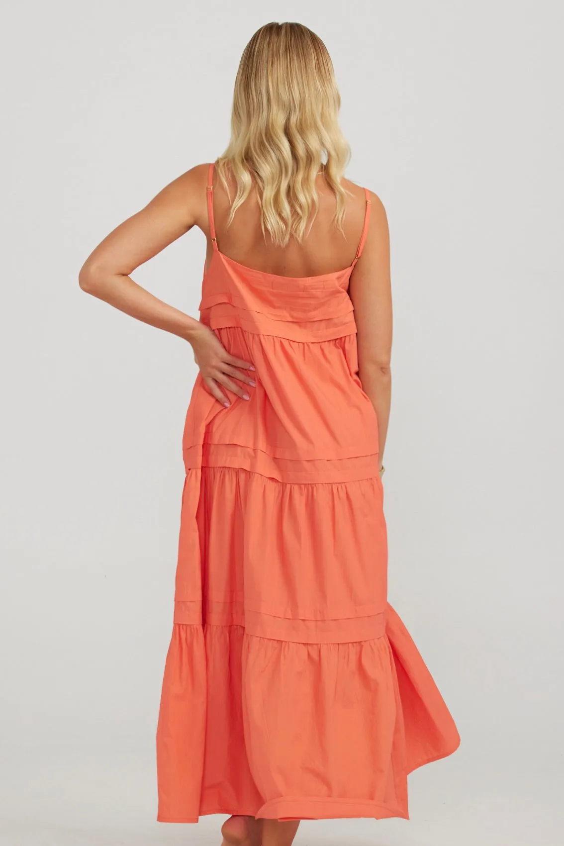 Esme Coral Strappy Maxi Dress