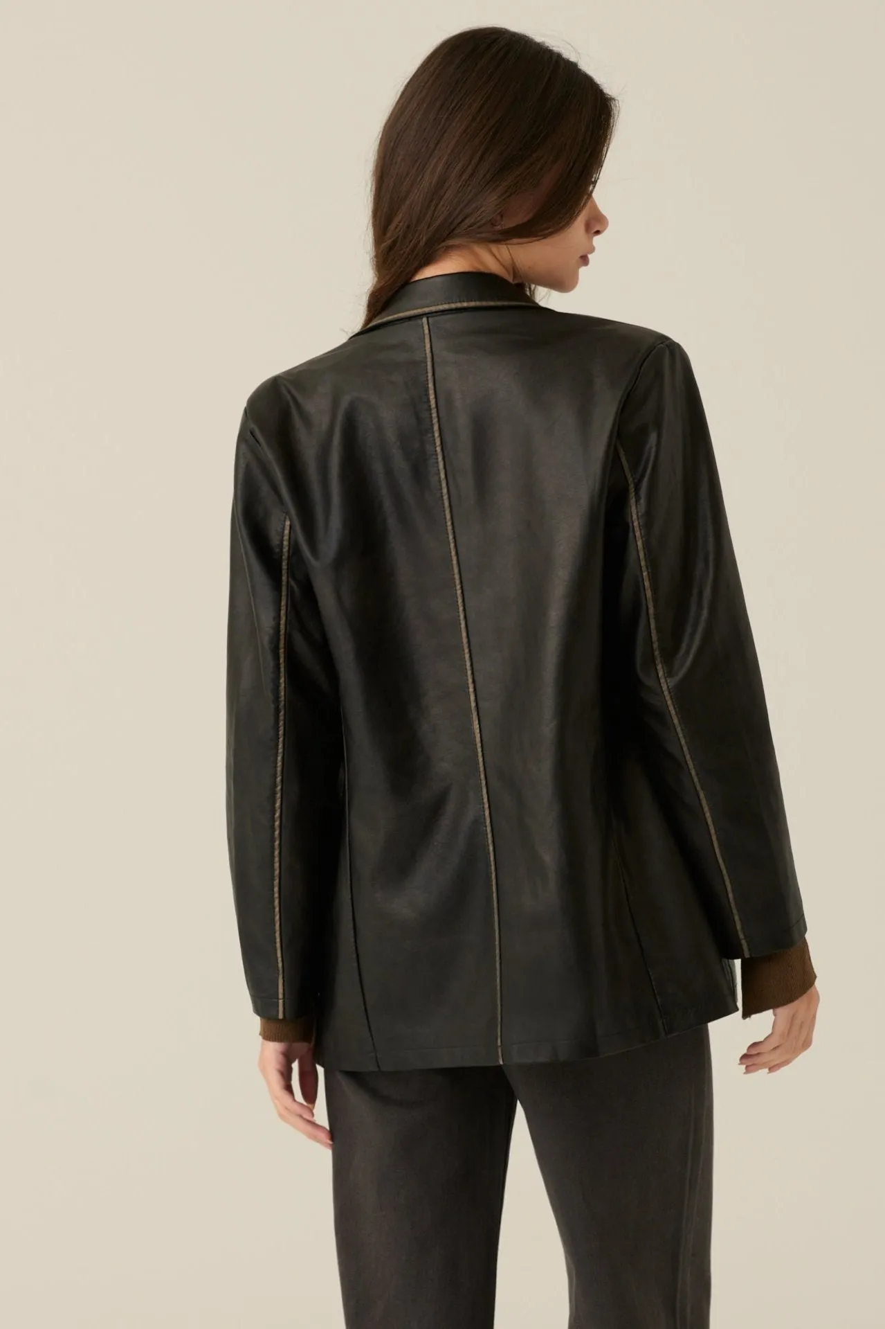 Exclusive to you faux leather blazer