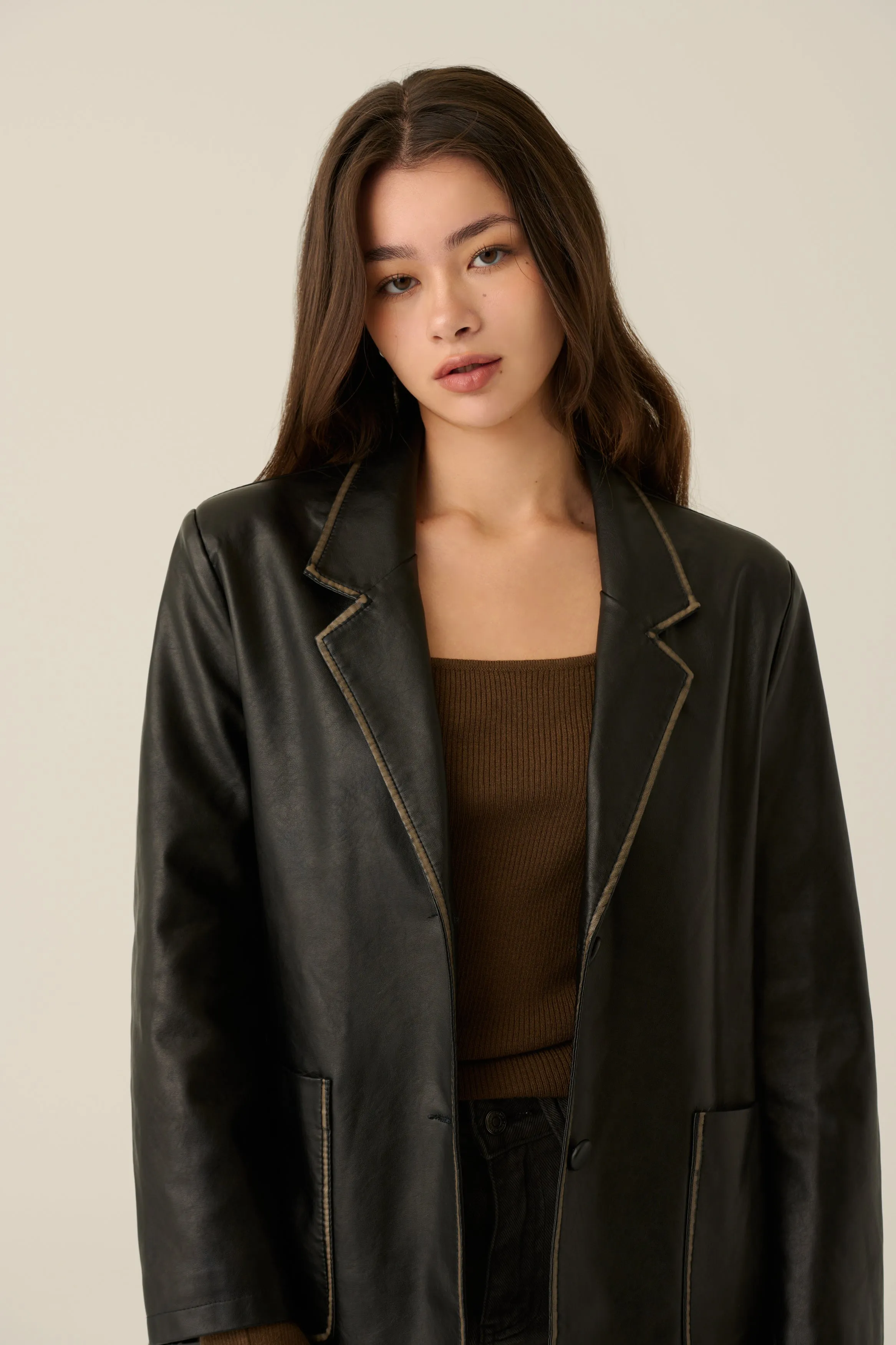 Exclusive to you faux leather blazer