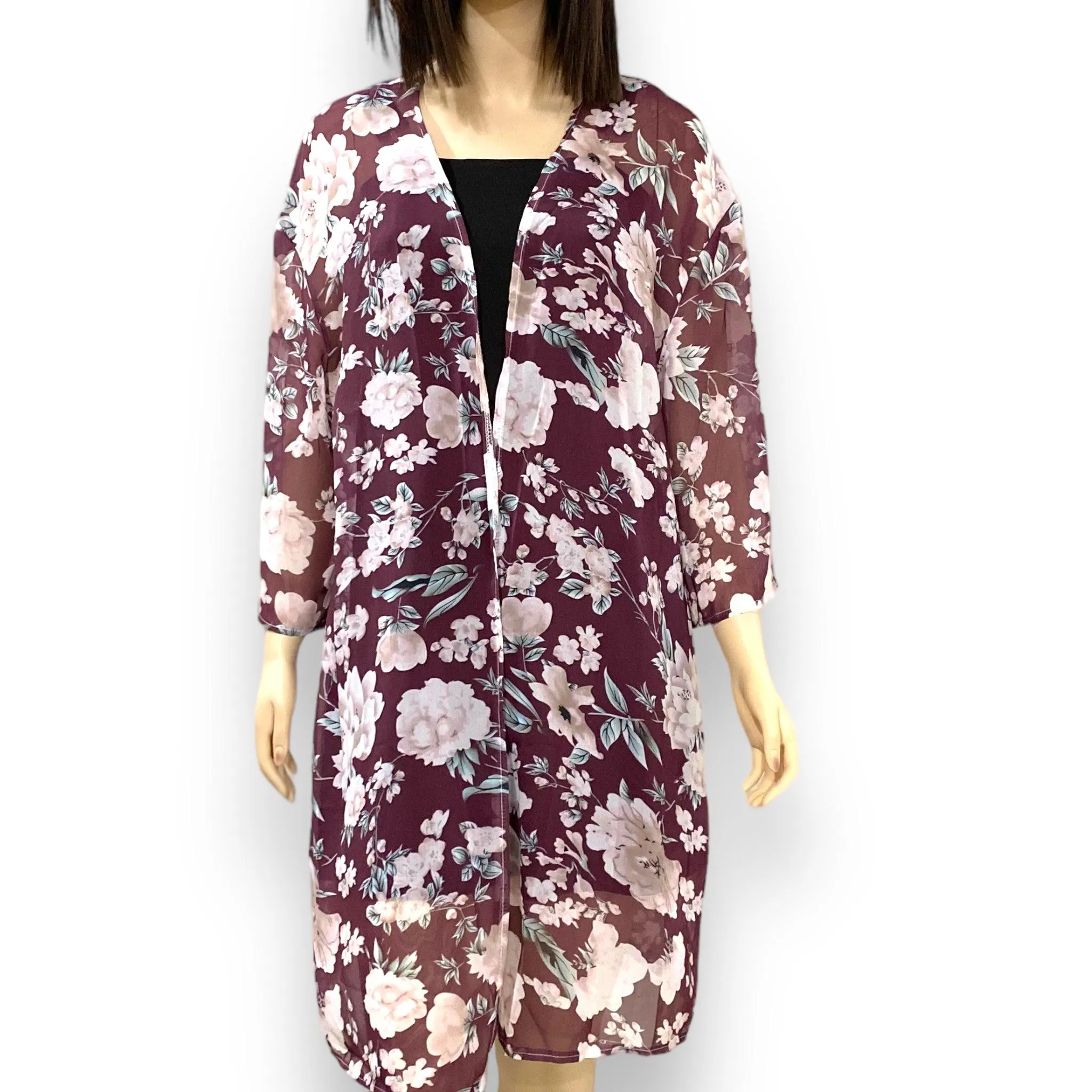 Floral Beach Mid Length Kimono