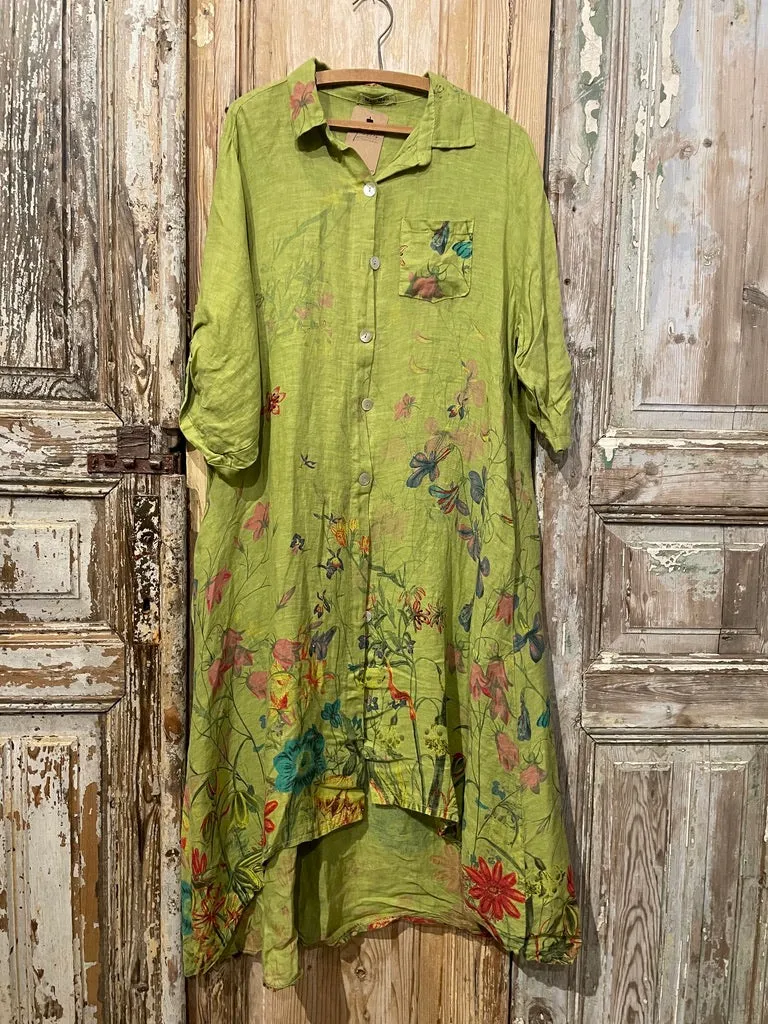 Floral Linen Duster