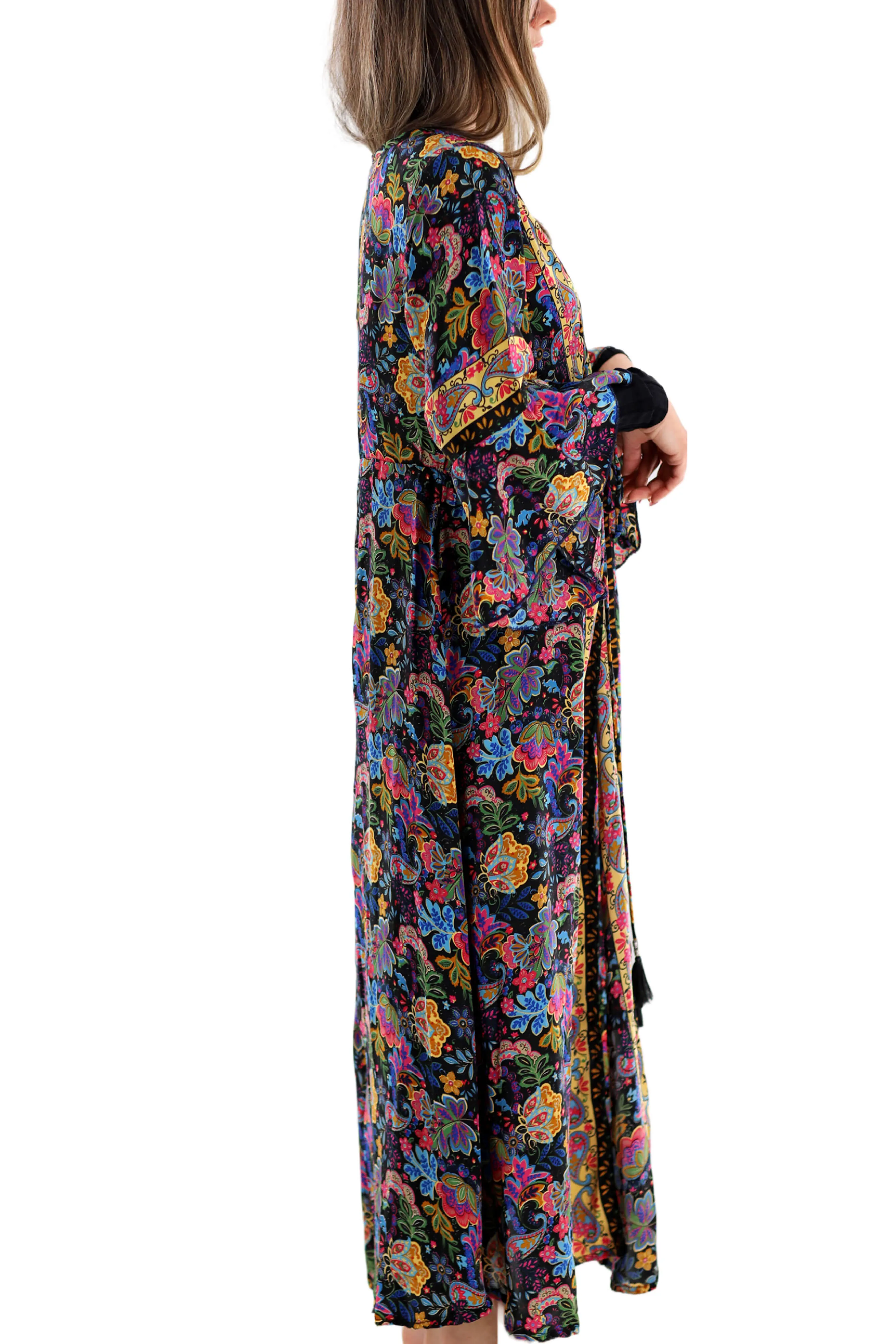 Flowy "Adriana" Maxi Dress Black Multi