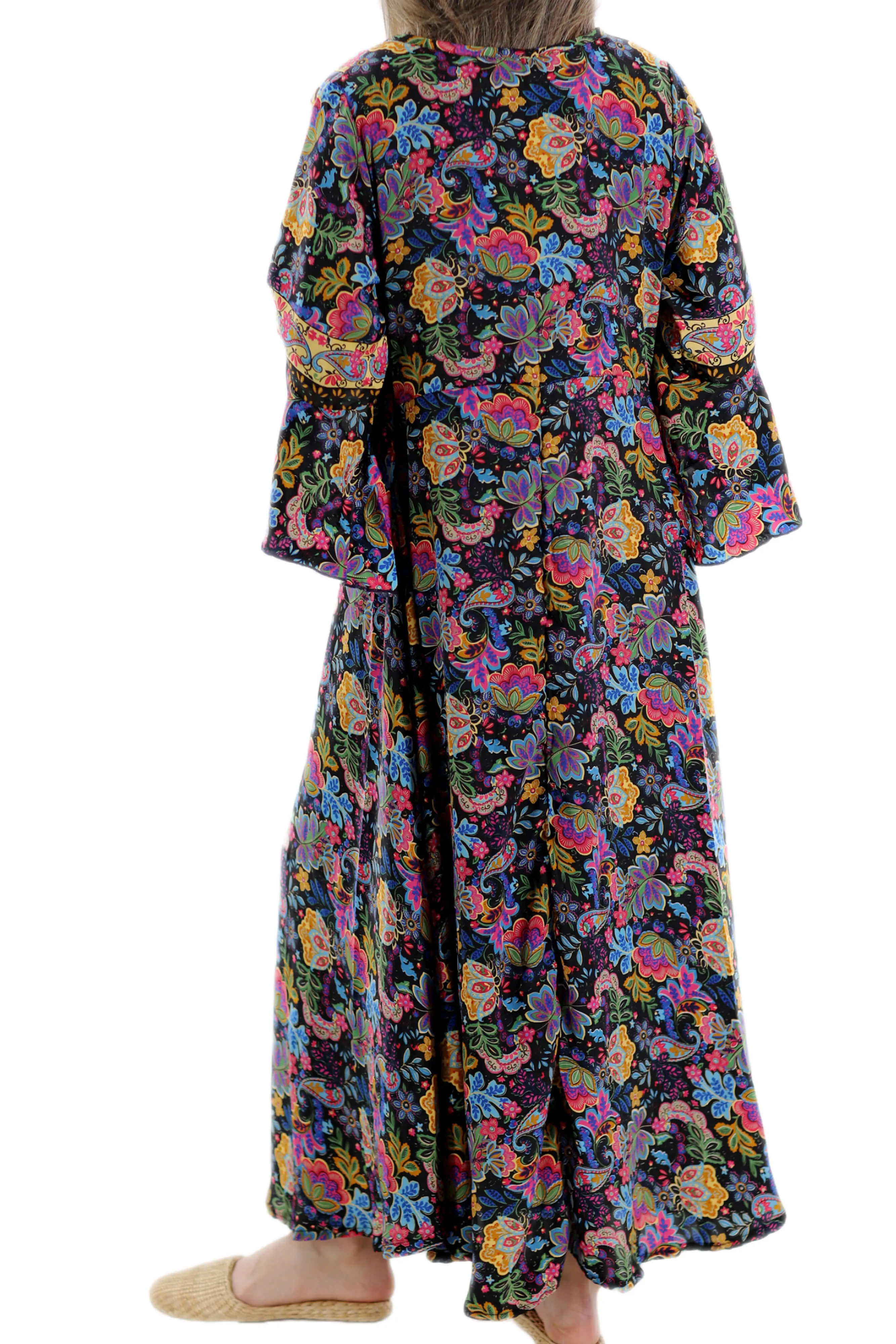 Flowy "Adriana" Maxi Dress Black Multi