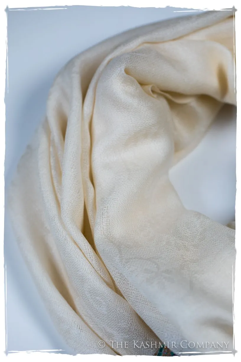 Giovanna Frontière Ivory Kashmir Wool Scarf