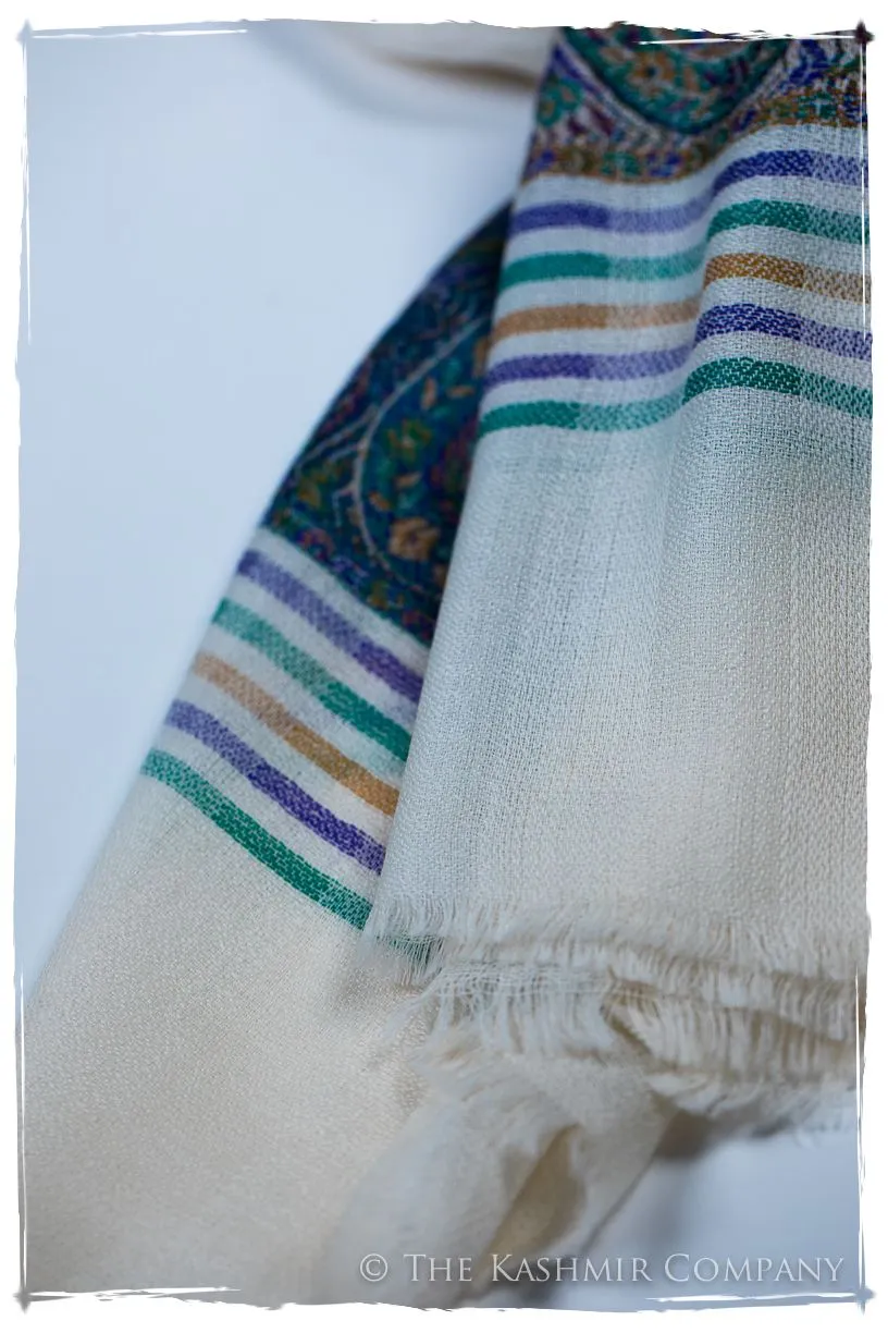 Giovanna Frontière Ivory Kashmir Wool Scarf