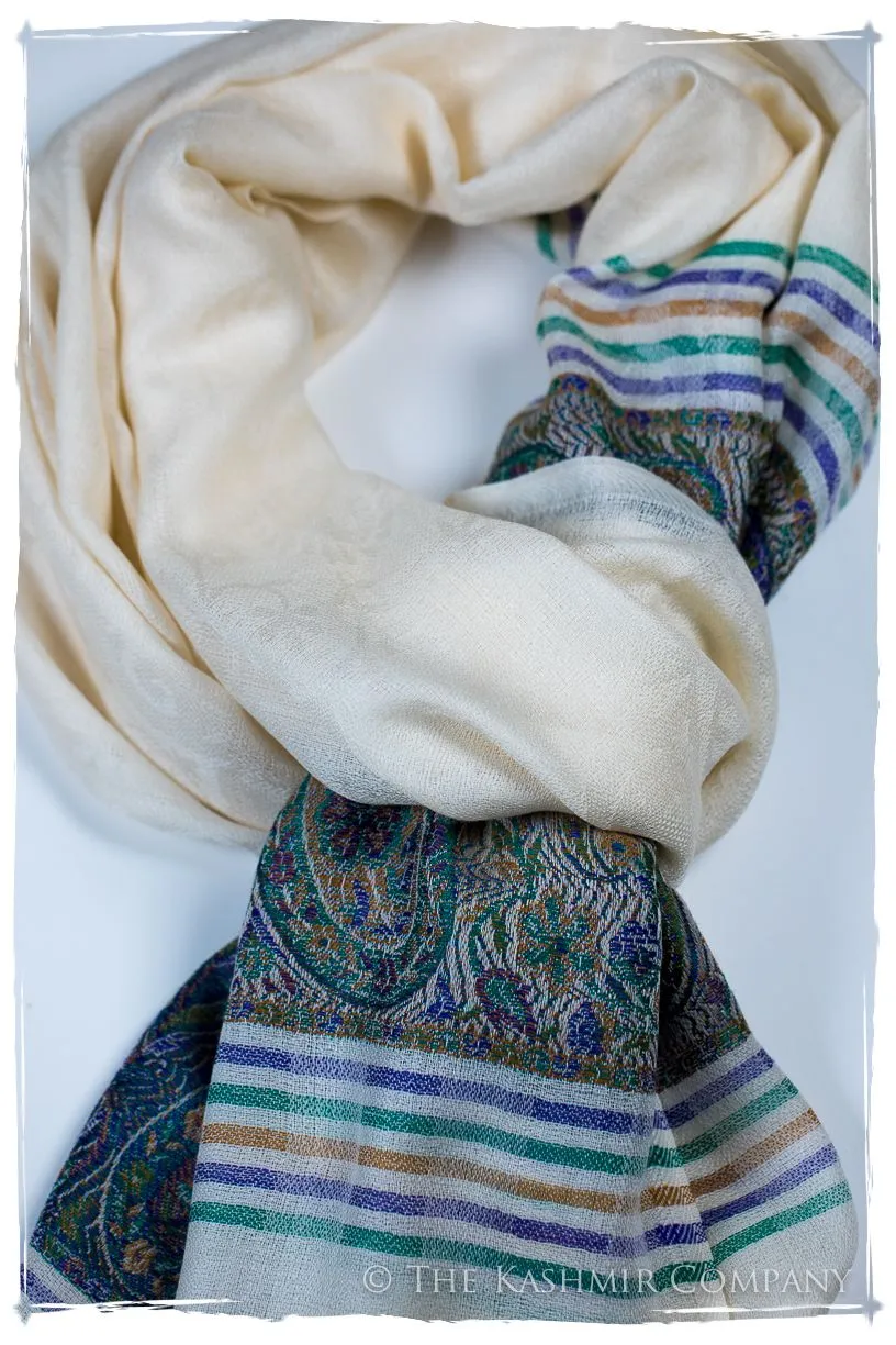 Giovanna Frontière Ivory Kashmir Wool Scarf