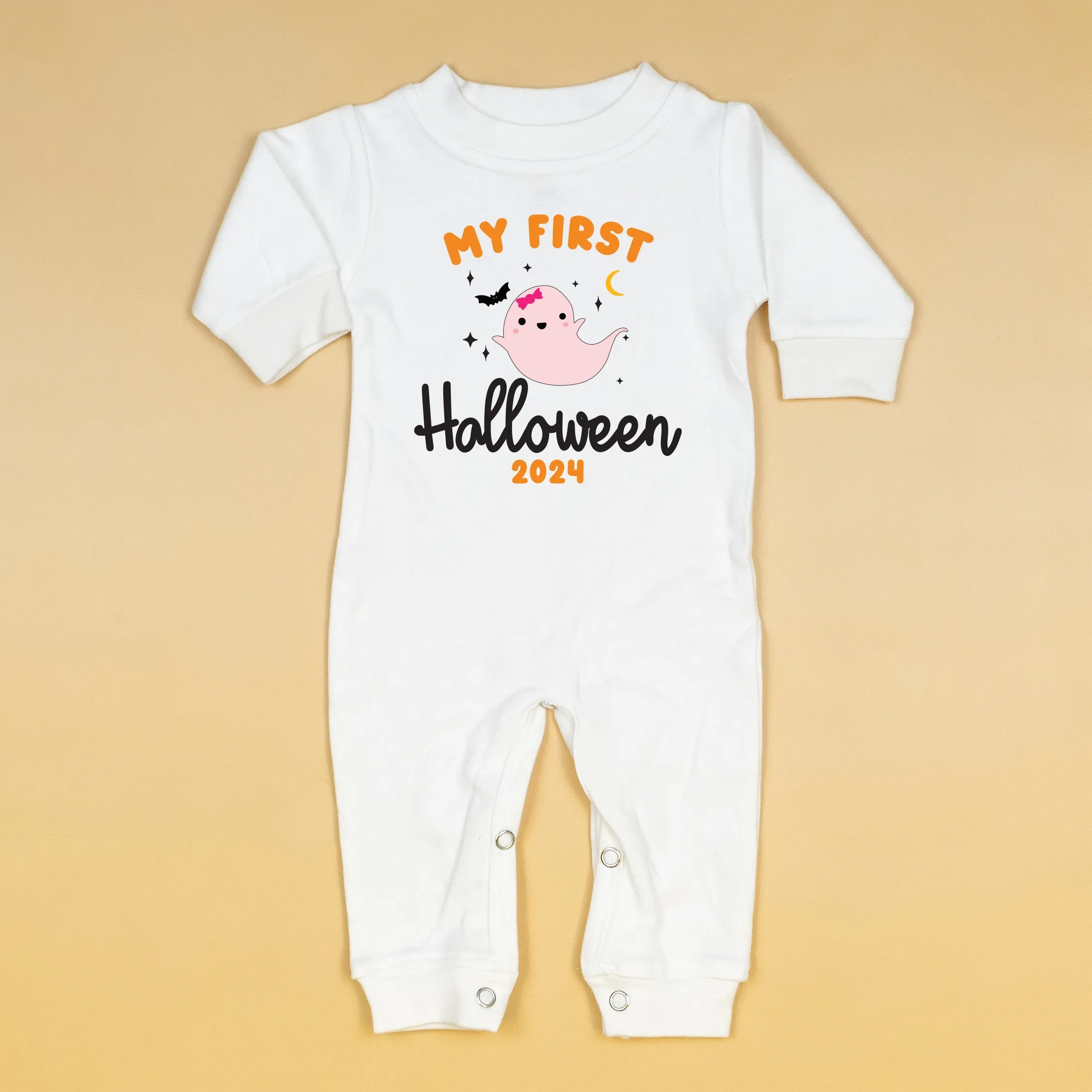 Girl Ghost 1st Halloween | White Long Romper