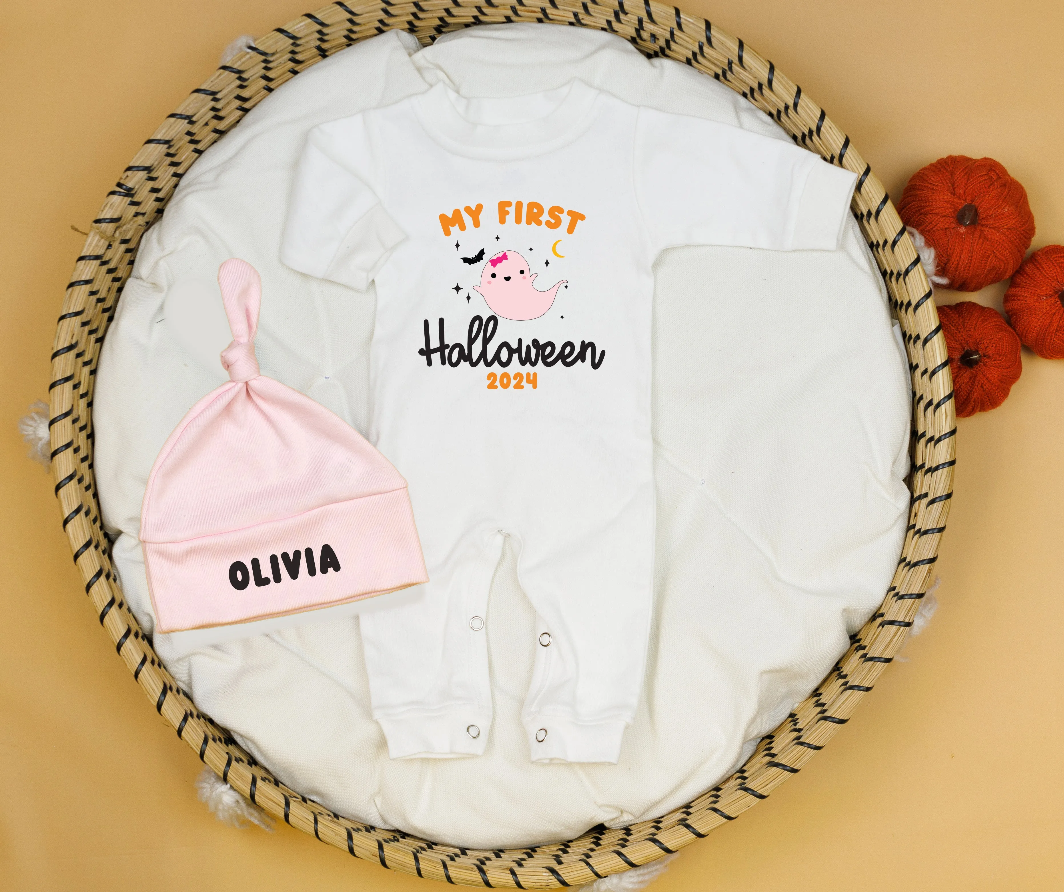 Girl Ghost 1st Halloween | White Long Romper