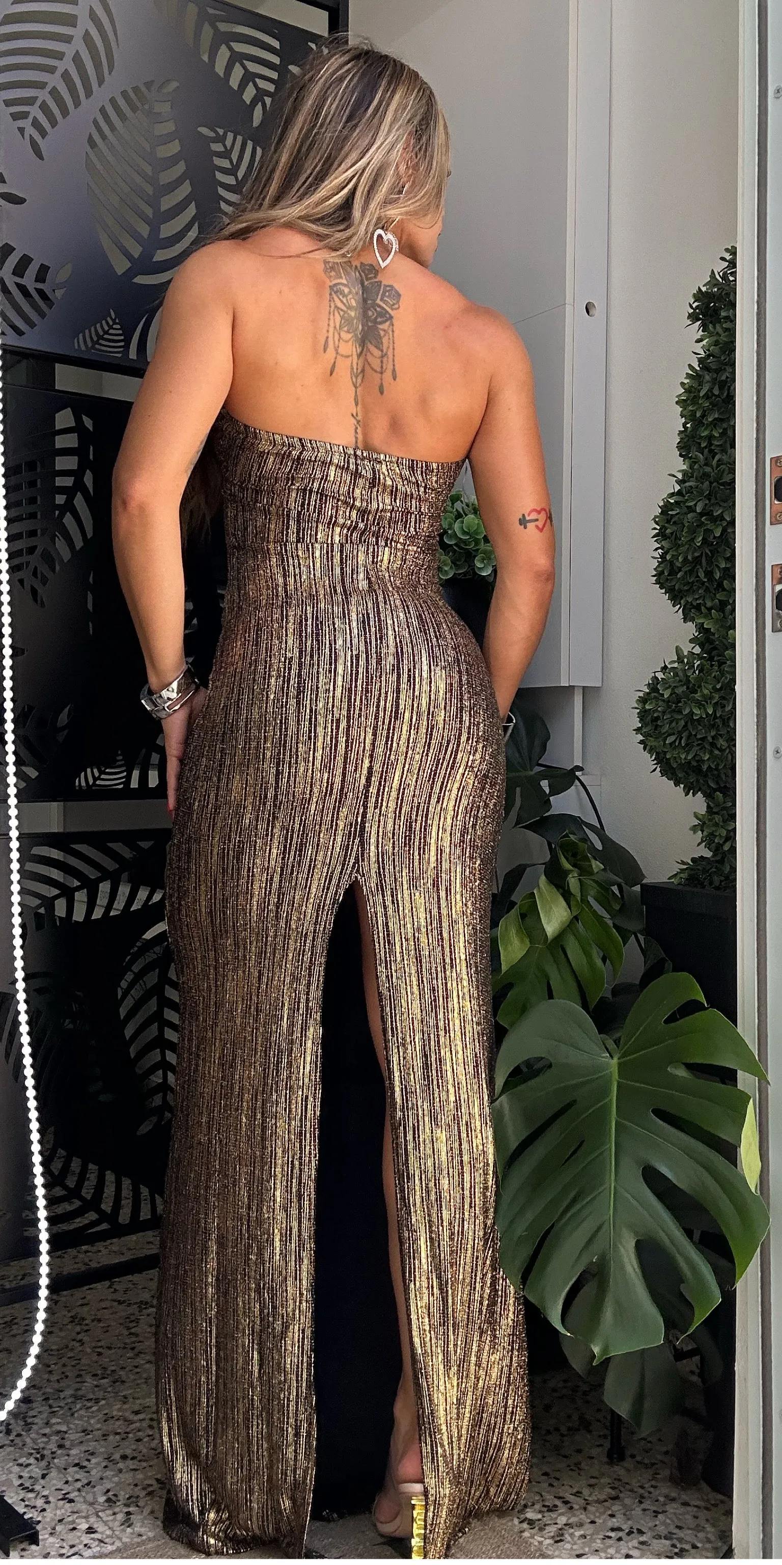 Golden Hour Metallic Maxi Dress