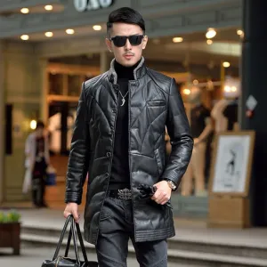 Haining Men's Down Leather Coat