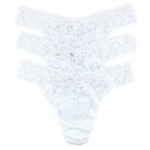 Hanky Panky Signature Lace 3 Pack Original Rise Thong - White