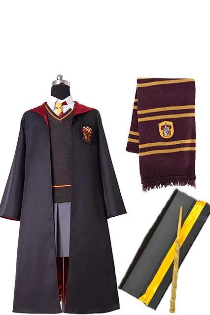 Harry Potter Hermione Granger Cosplay Costume   Magic Wand   Gryffindor Scarf