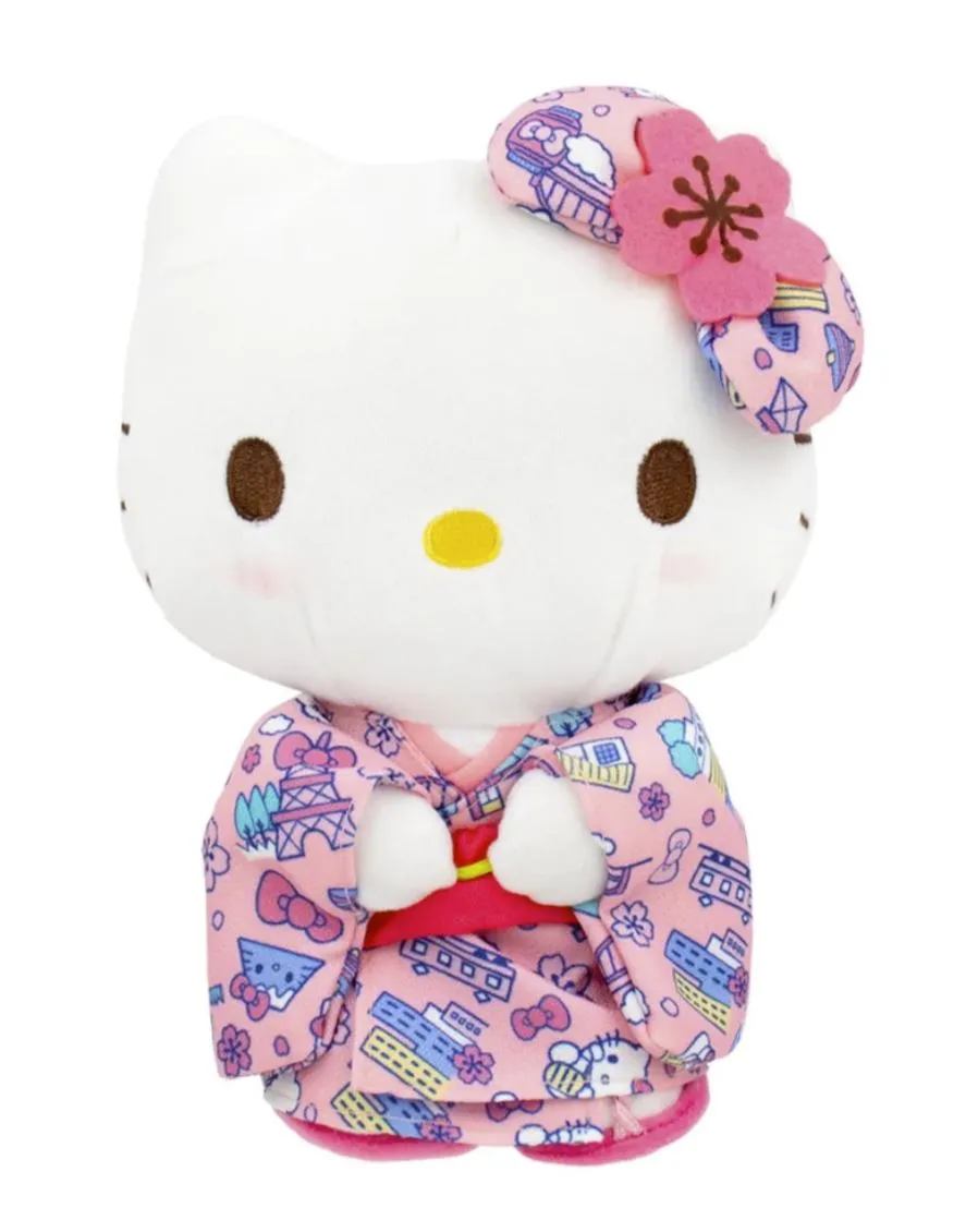 Hello Kitty Plush in Floral Komono 8" or 10" (Japan Edition)