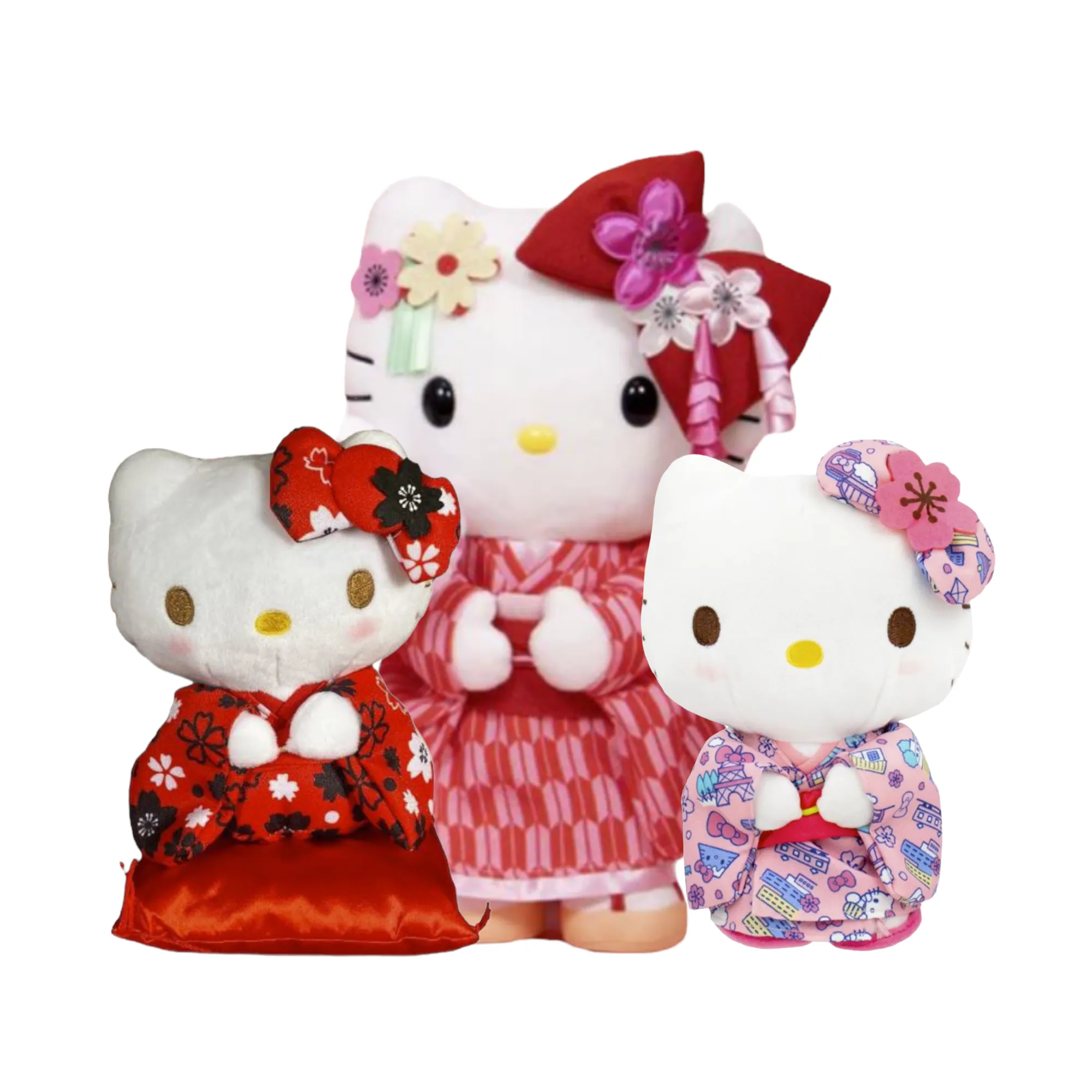 Hello Kitty Plush in Floral Komono 8" or 10" (Japan Edition)