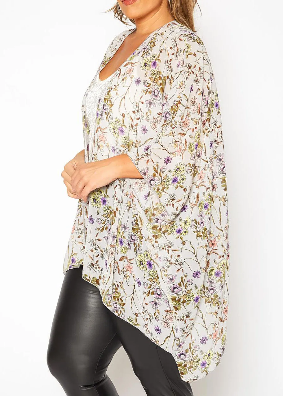 Hi Curvy Plus Size Women Floral Print Cardigan