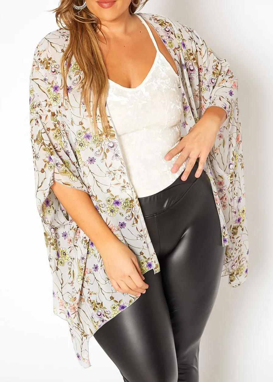 Hi Curvy Plus Size Women Floral Print Cardigan