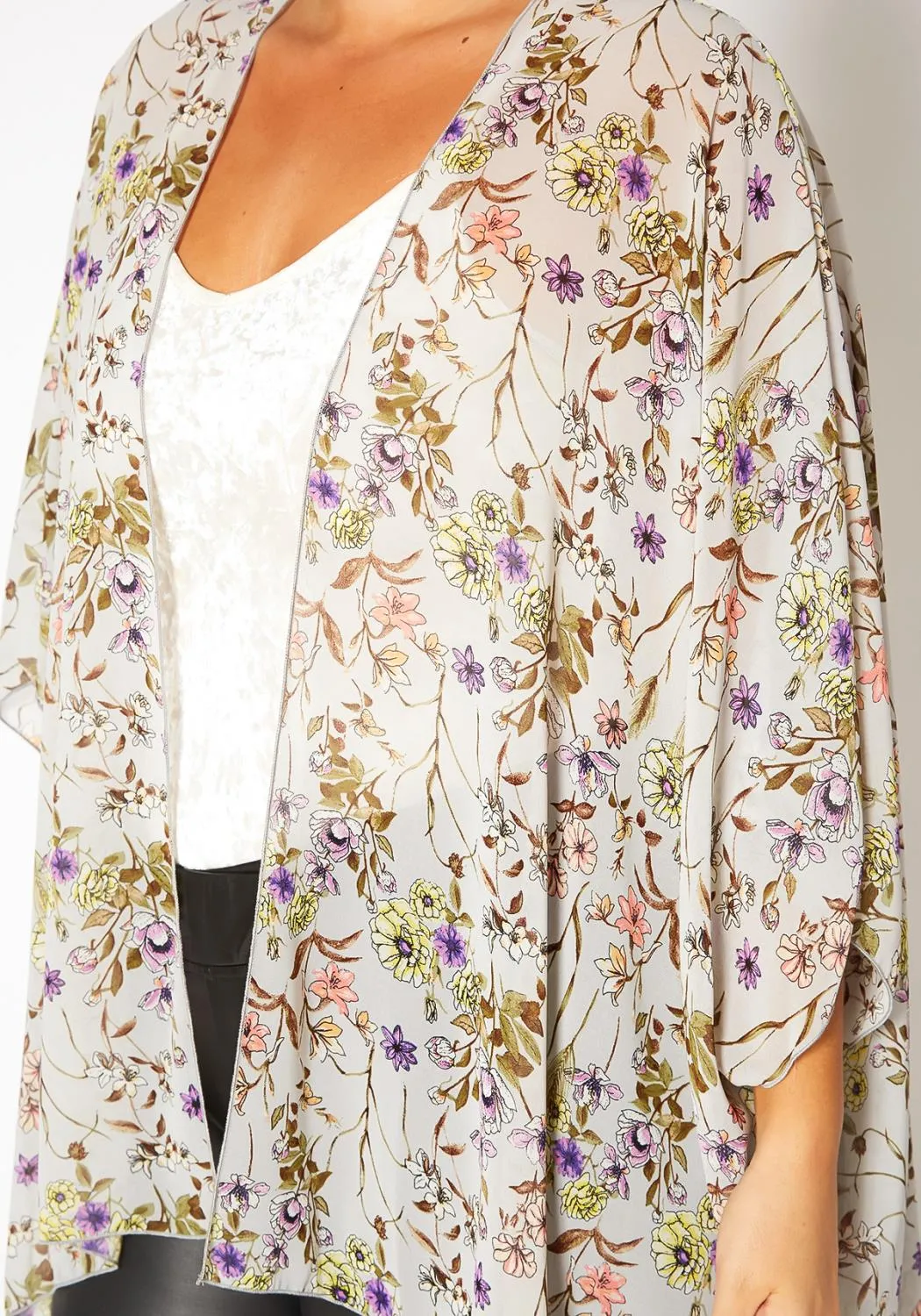 Hi Curvy Plus Size Women Floral Print Cardigan