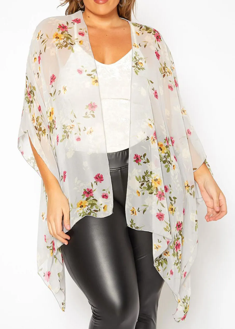 Hi Curvy Plus Size Women Floral Print Cardigan