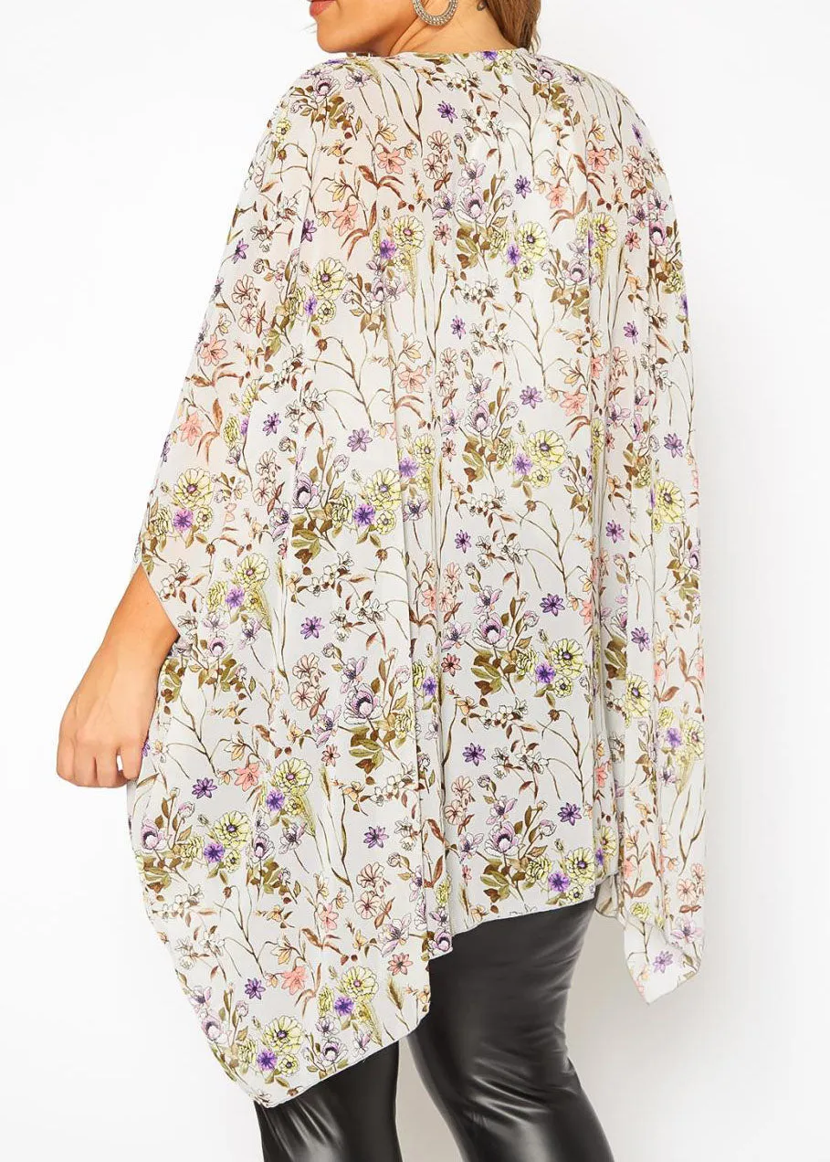 Hi Curvy Plus Size Women Floral Print Cardigan