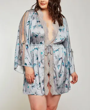 Hummingbird Print Plus Size Lingerie, Online Only iCollection, Multi