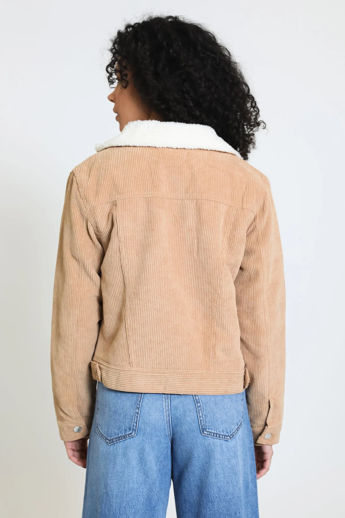 Iris Corduroy Sherpa Jacket - Camel