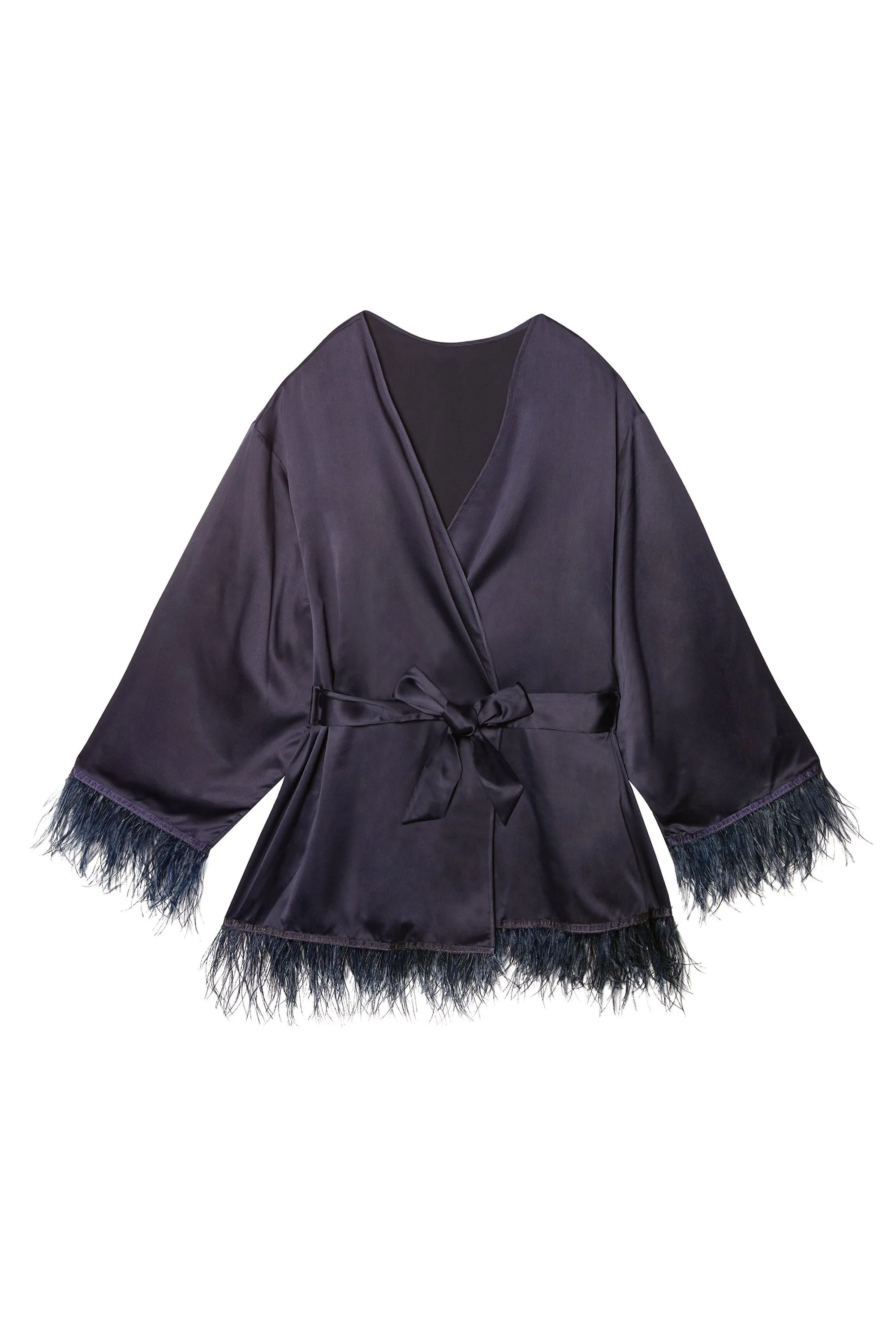 Iris Teal Feather Kimono