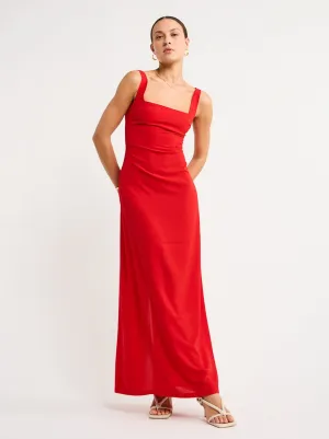 Isabelle Quinn Scarlette Maxi Dress in Crimson