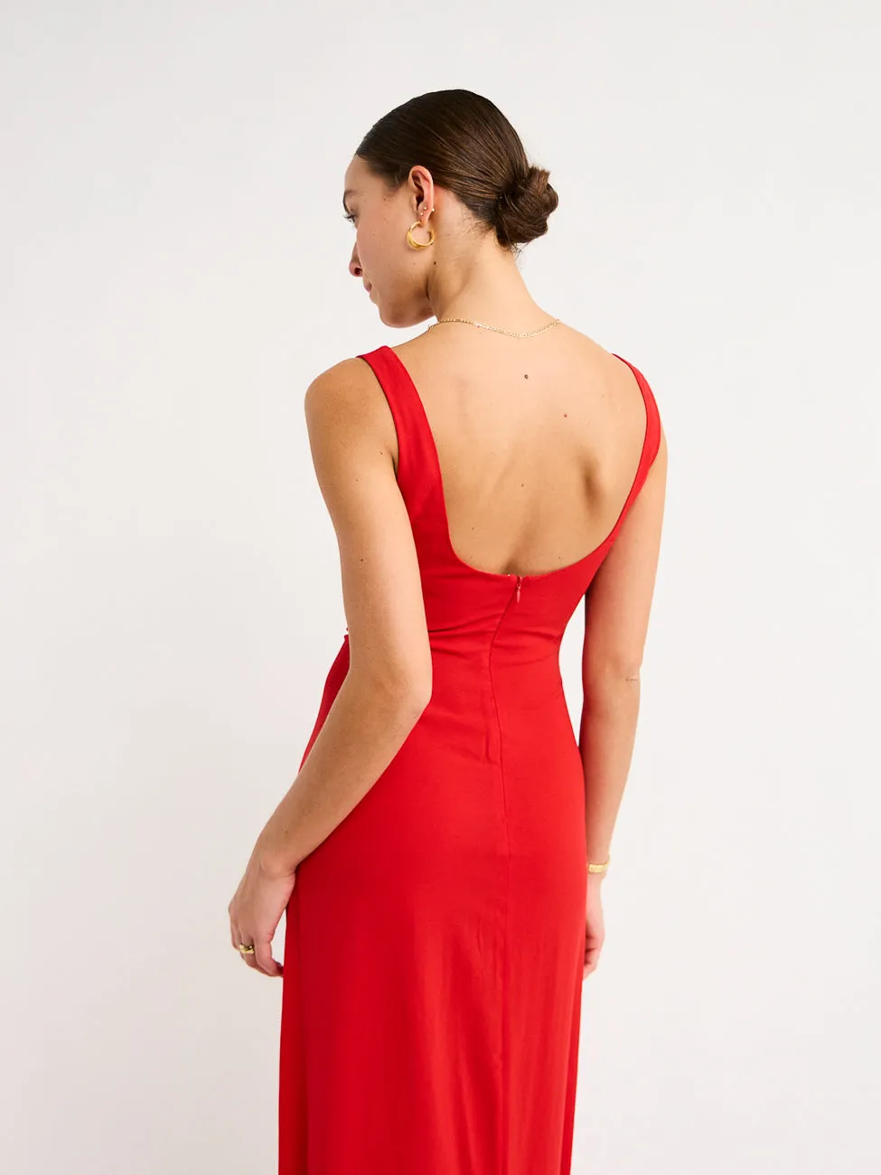 Isabelle Quinn Scarlette Maxi Dress in Crimson