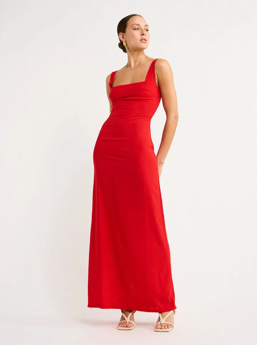 Isabelle Quinn Scarlette Maxi Dress in Crimson