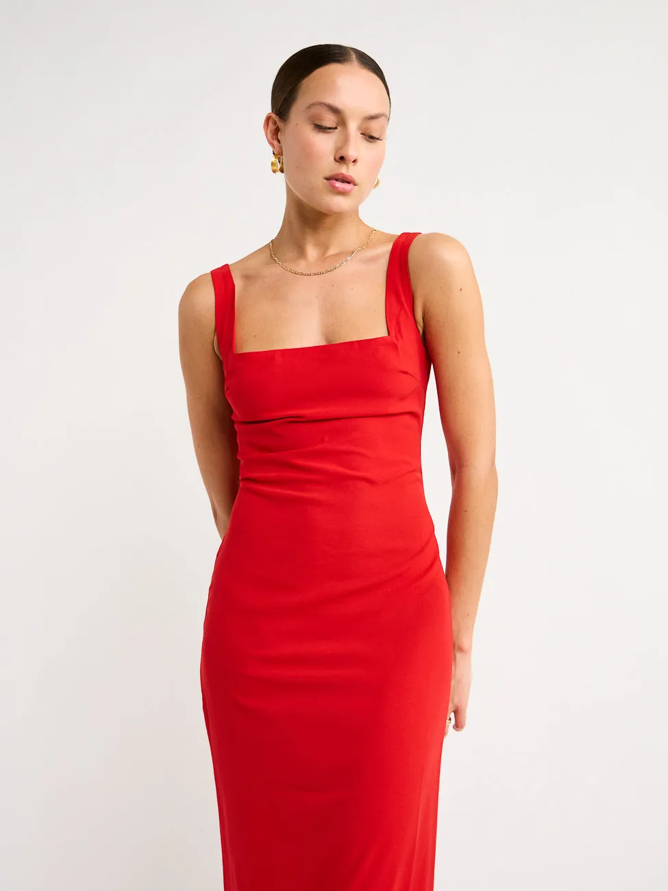 Isabelle Quinn Scarlette Maxi Dress in Crimson