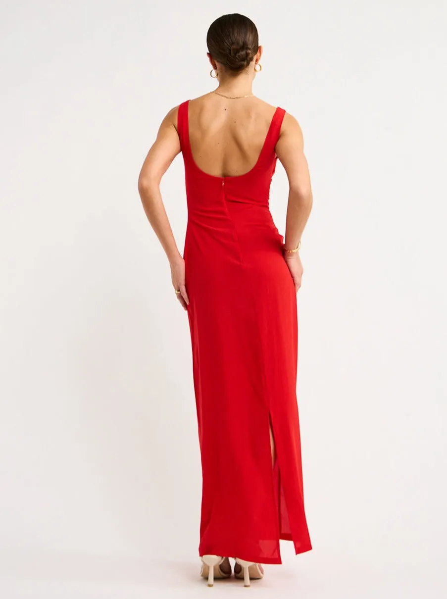 Isabelle Quinn Scarlette Maxi Dress in Crimson