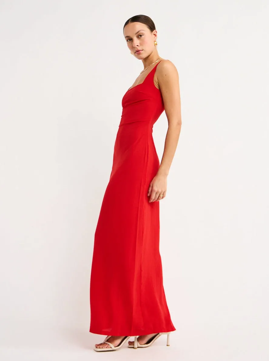 Isabelle Quinn Scarlette Maxi Dress in Crimson