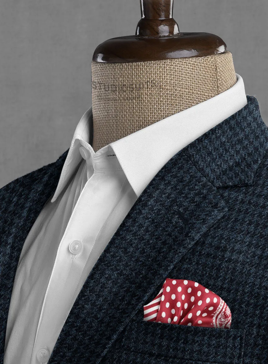 Italian Blue Houndstooth Tweed Jacket