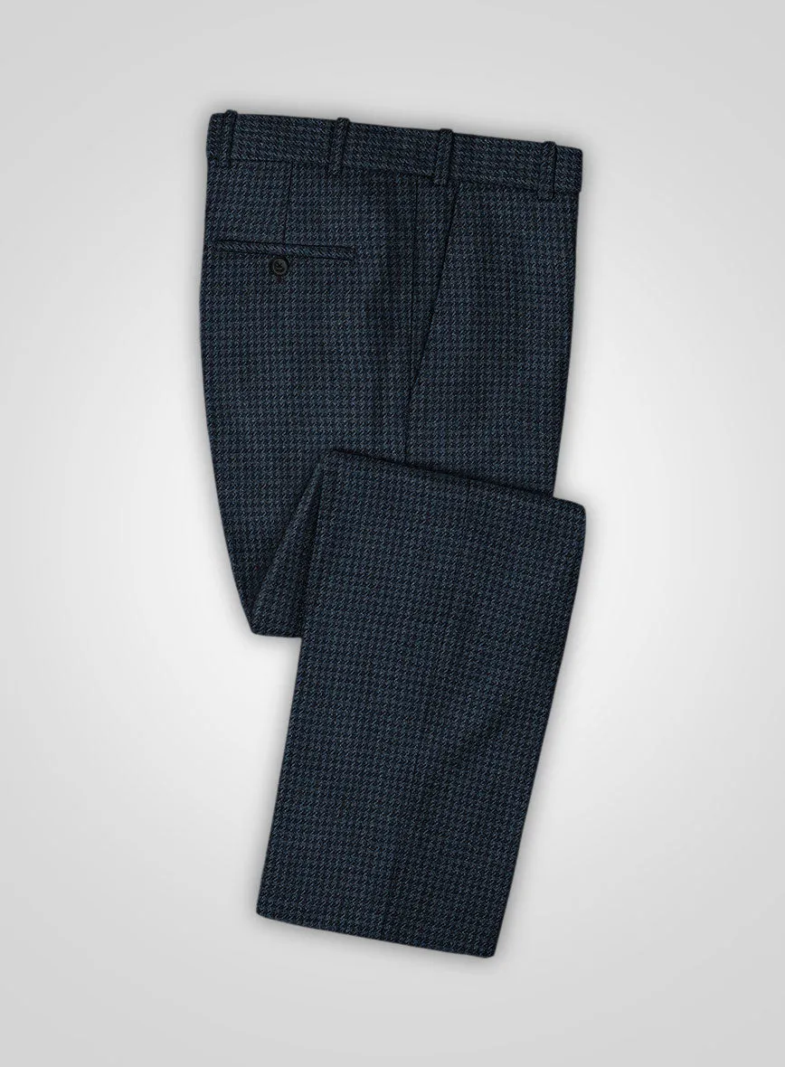 Italian Blue Houndstooth Tweed Suit