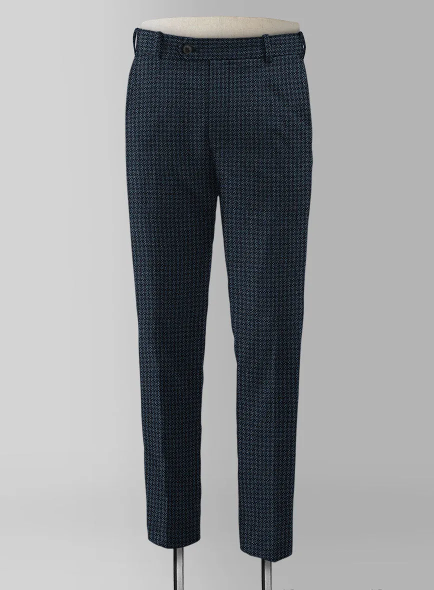 Italian Blue Houndstooth Tweed Suit