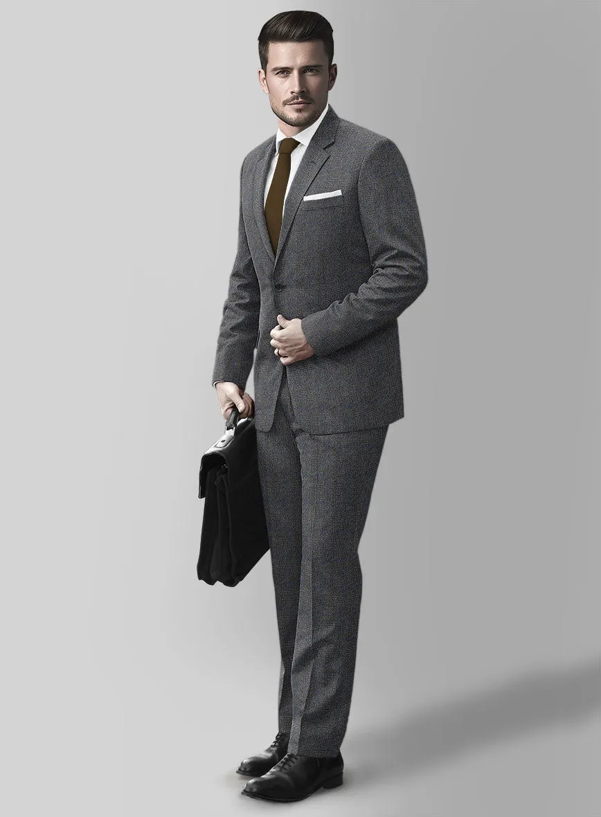 Italian Burta Dark Gray Glen Flannel Suit