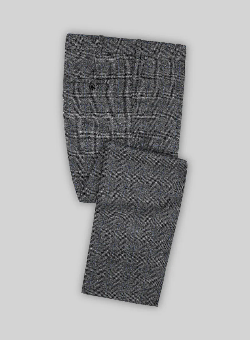 Italian Burta Dark Gray Glen Flannel Suit