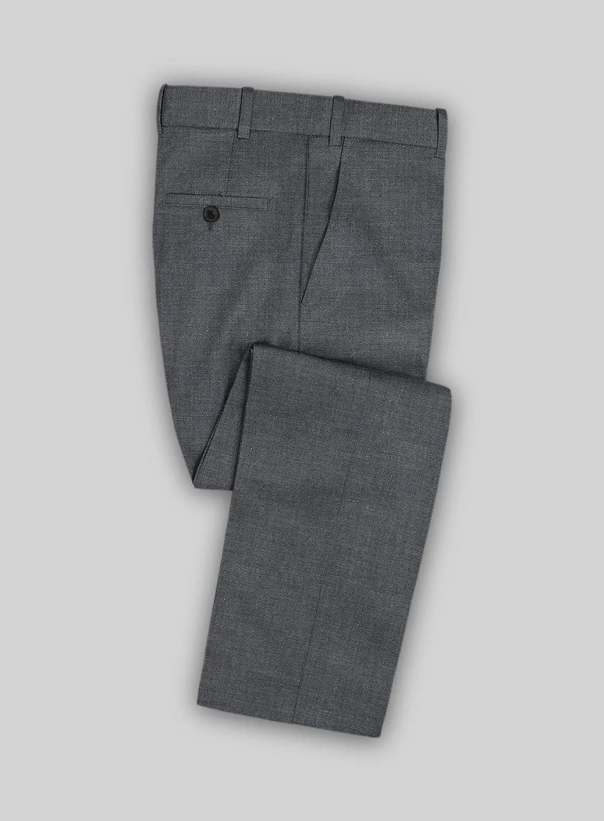 Italian Cotton Lycra Denim Gray Blue Suit