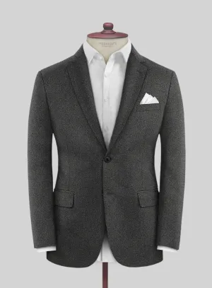 Italian Drego Gray Herringbone Wool Jacket