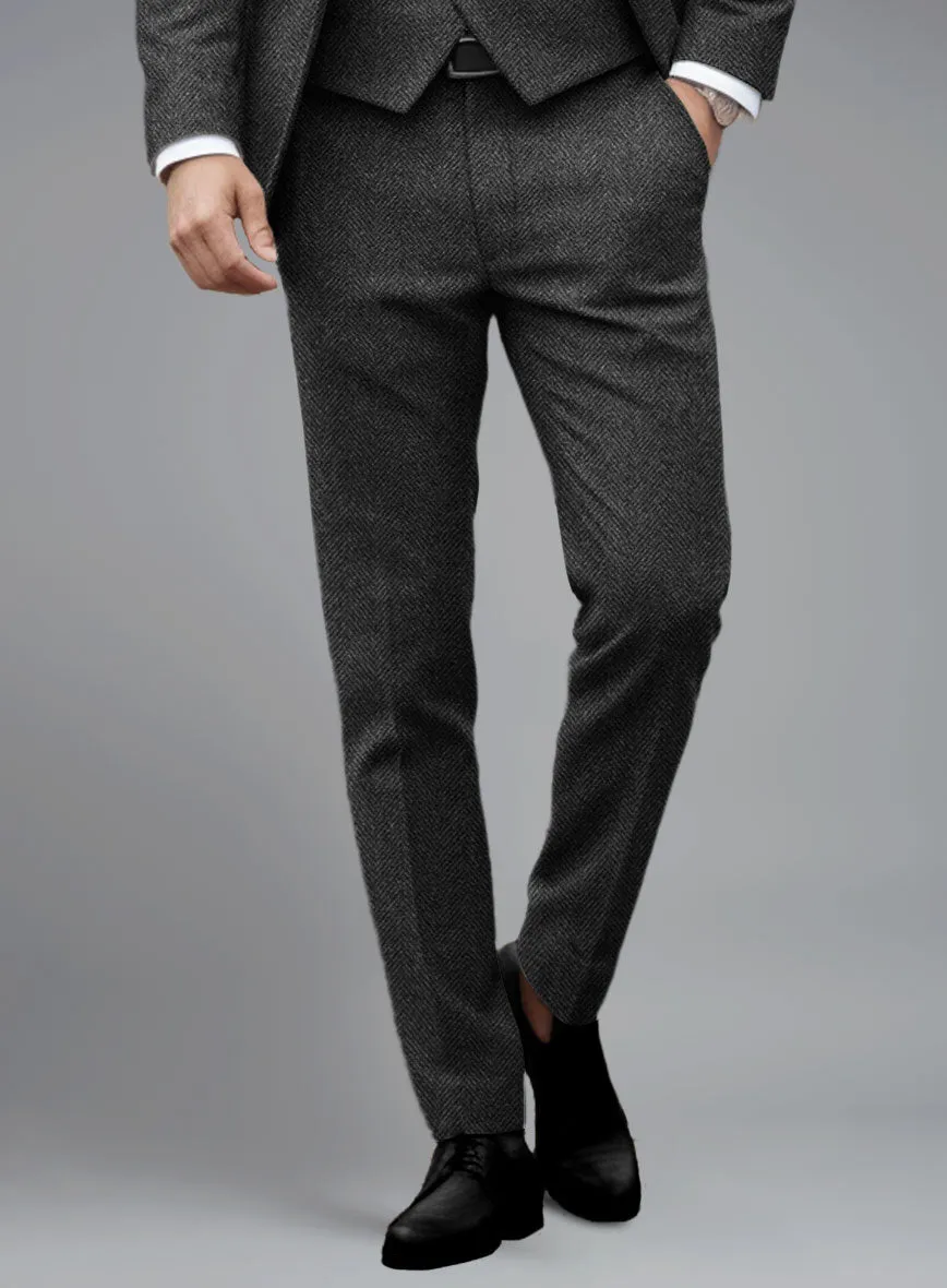 Italian Highlander Charcoal Herringbone Tweed Suit