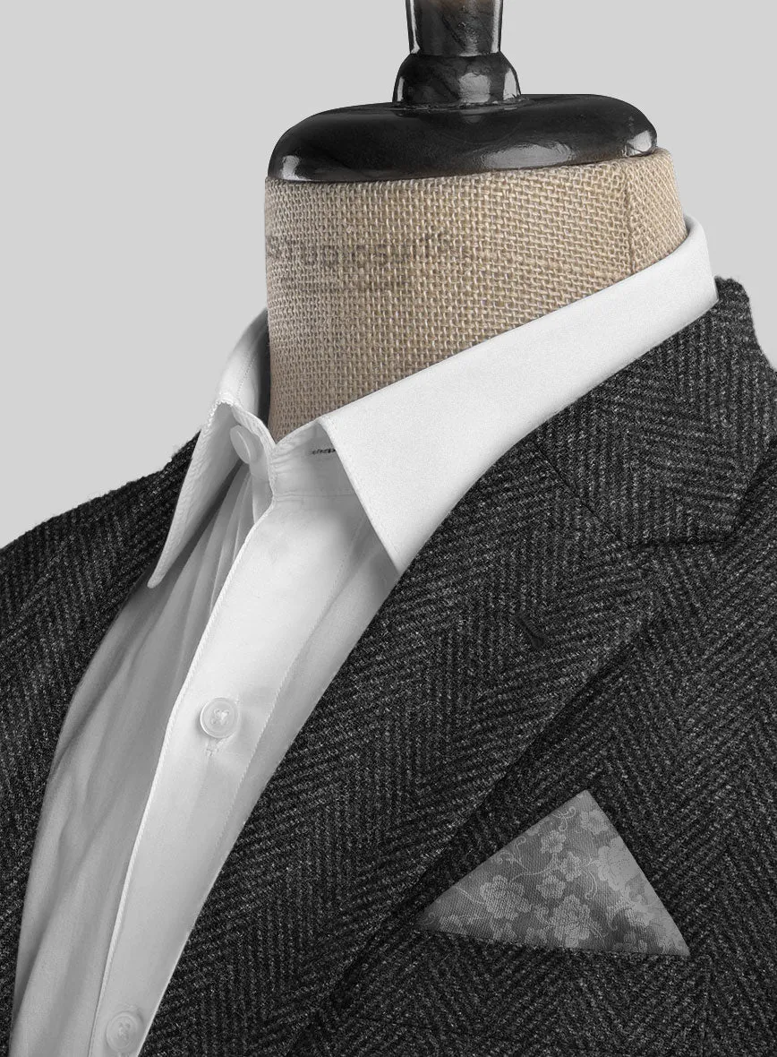 Italian Highlander Charcoal Herringbone Tweed Suit