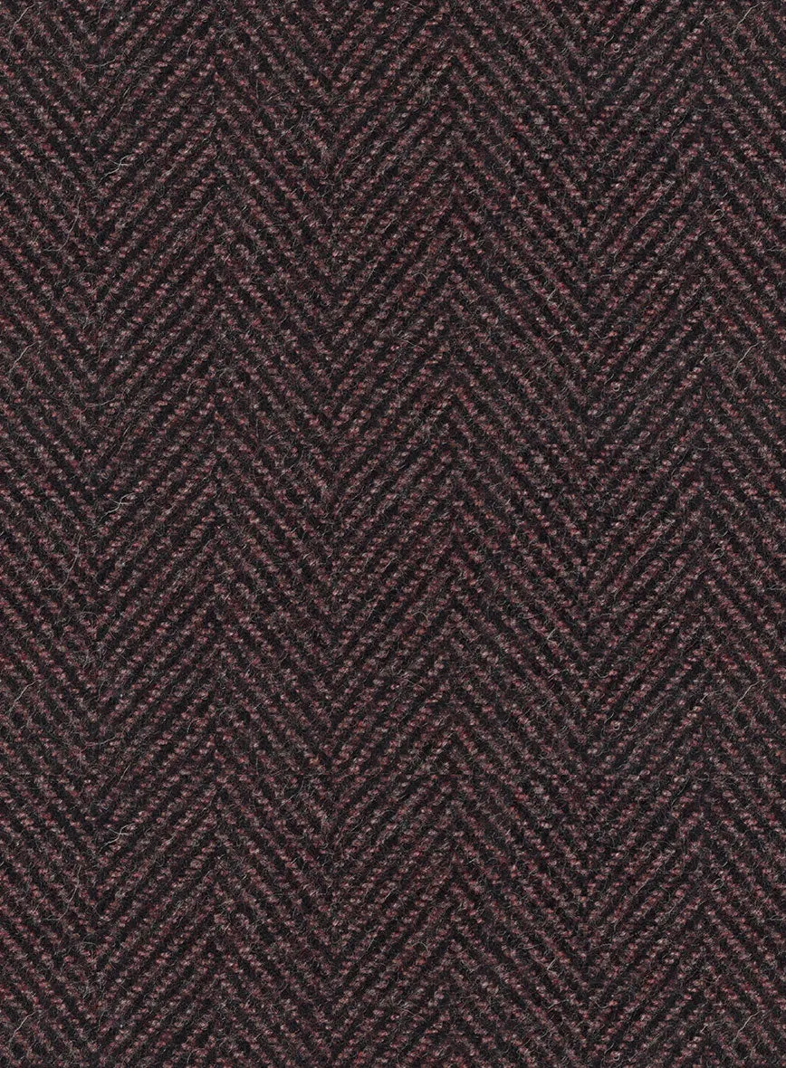 Italian Highlander Dark Wine Herringbone Tweed Suit