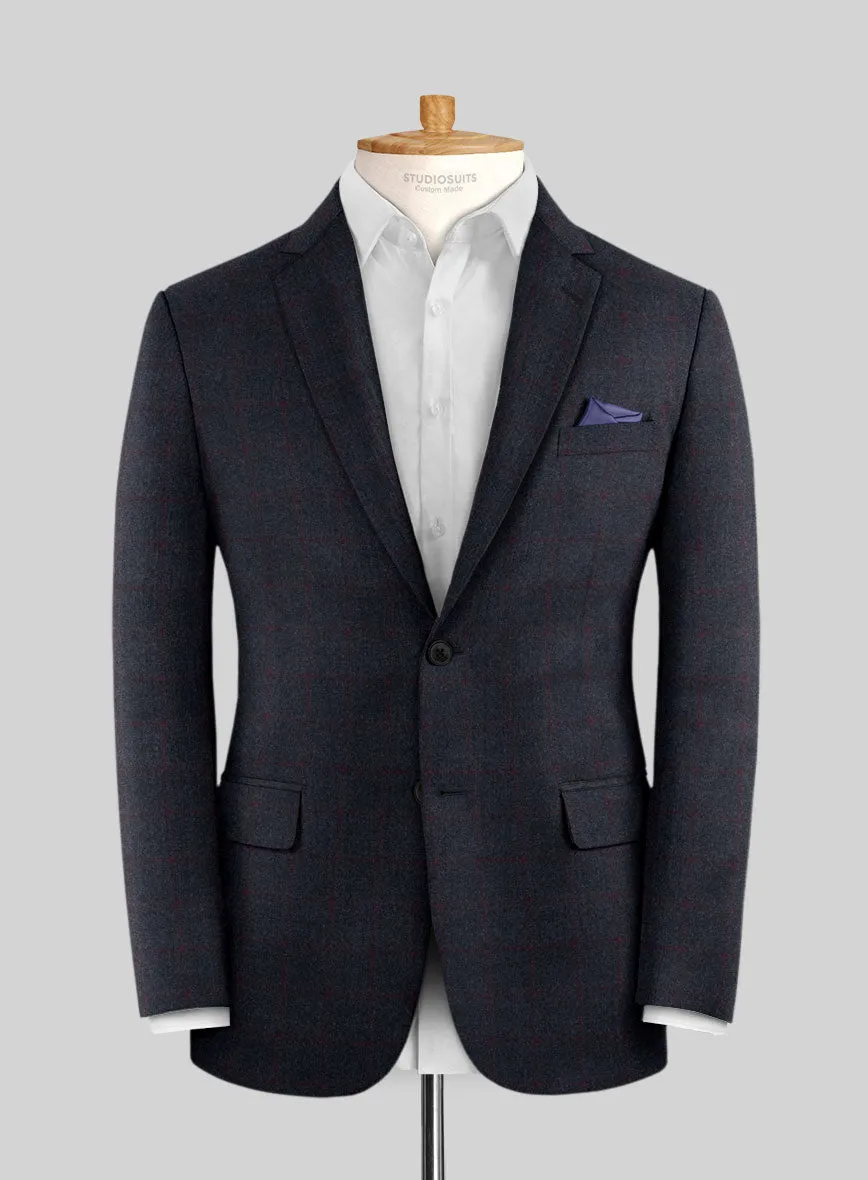 Italian Jamen Blue Checks Flannel Suit