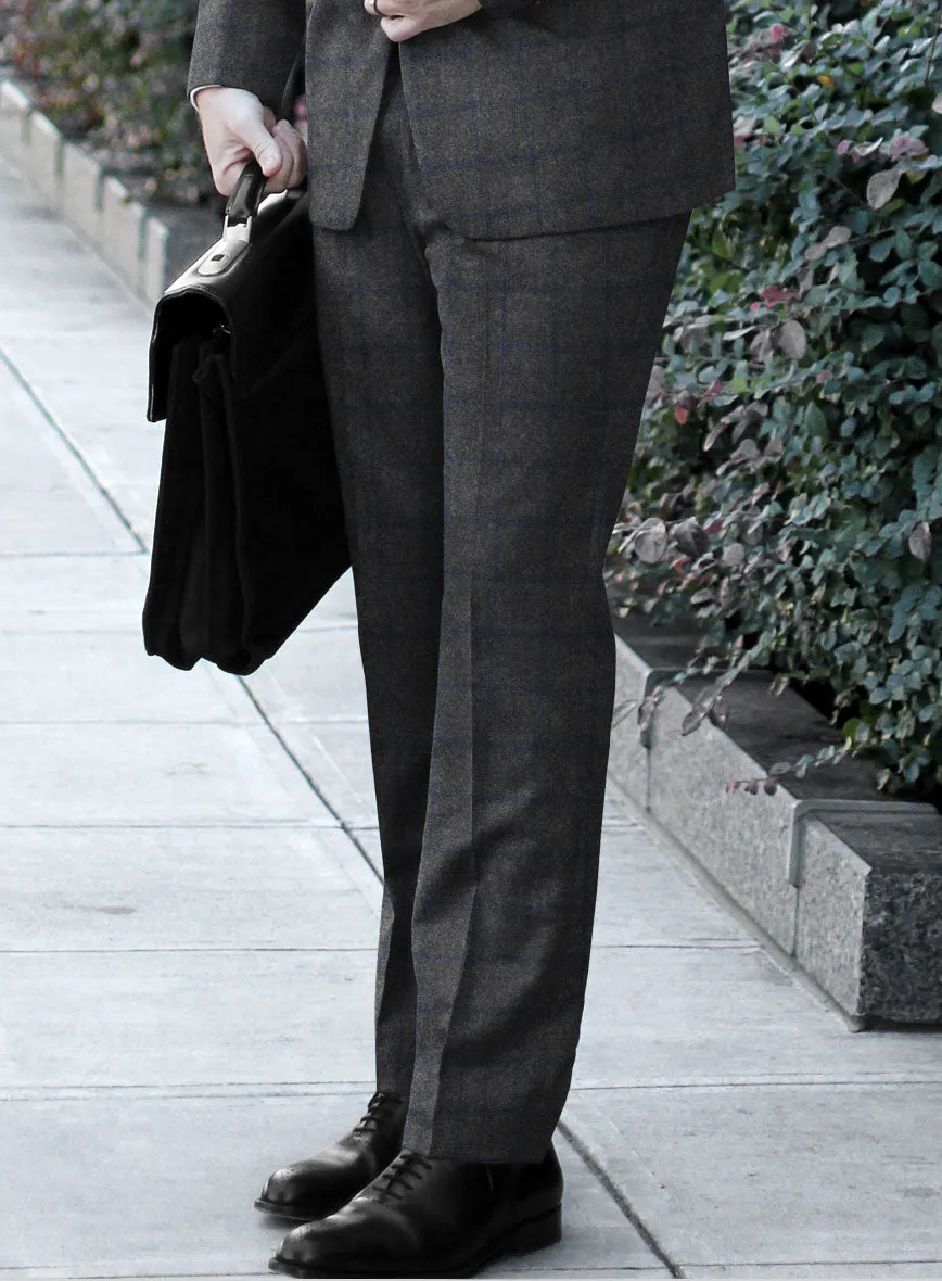 Italian Jamen Gray Checks Flannel Suit