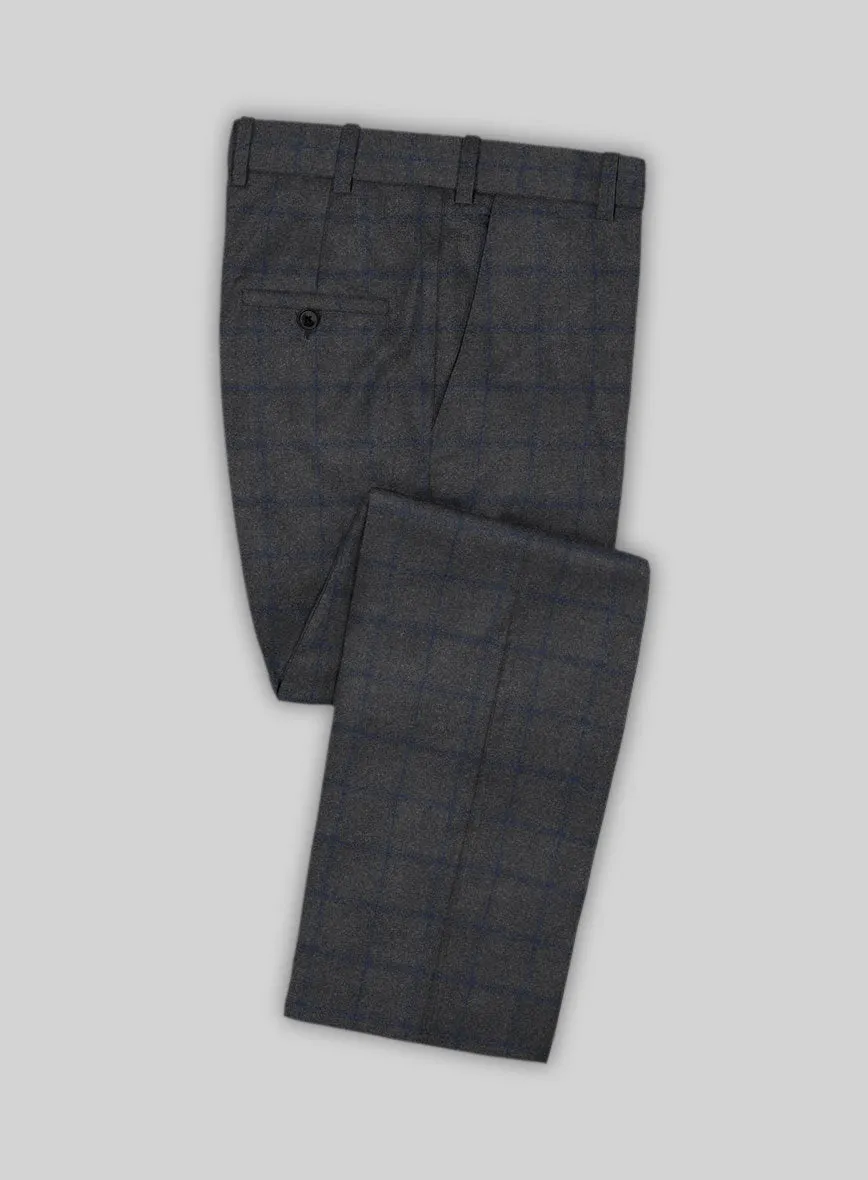 Italian Jamen Gray Checks Flannel Suit