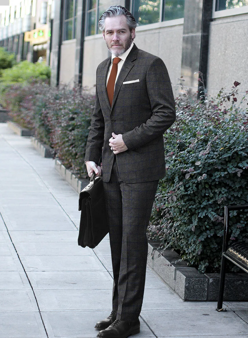 Italian Jamen Gray Checks Flannel Suit