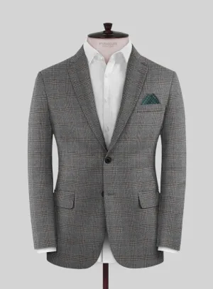 Italian Lark Gray Checks Flannel Jacket