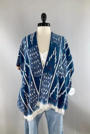 Ivory Coast Denim Blue Indigo Cotton Cardigan